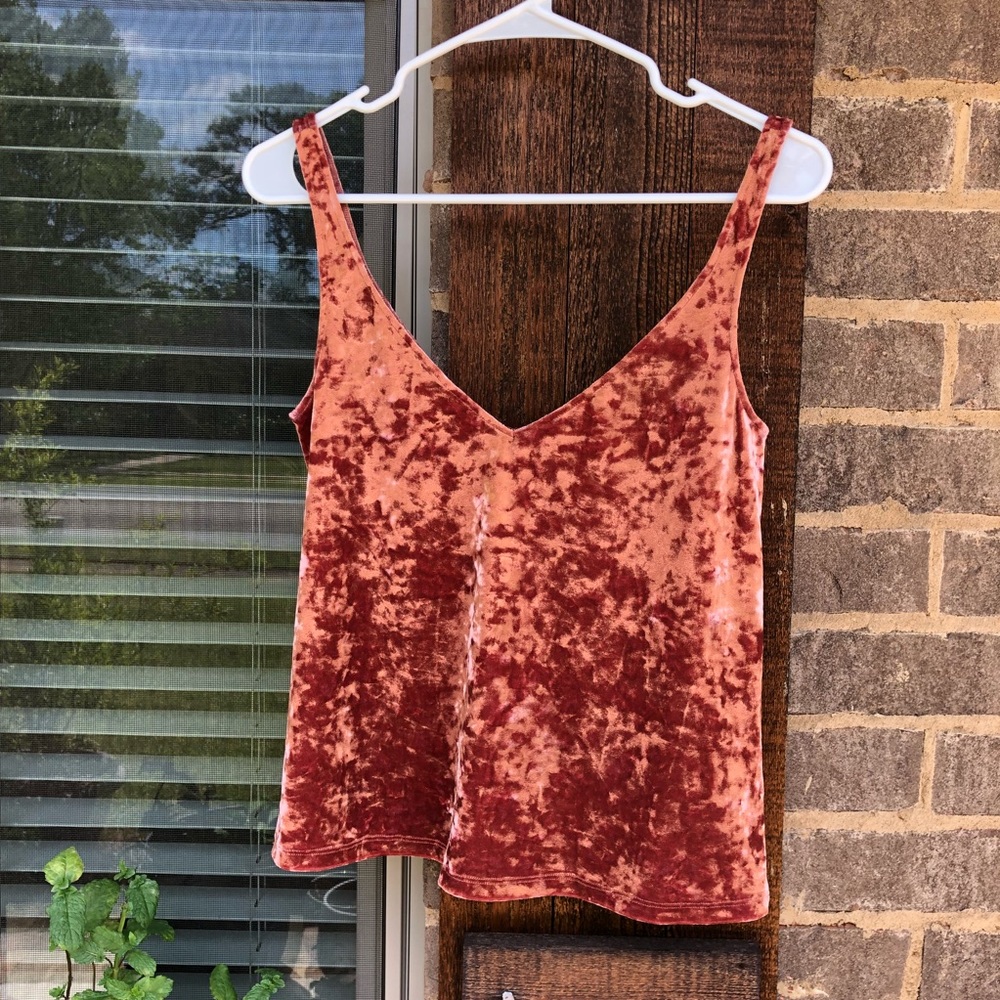 H&M Rose Gold Velvet Sleevless Blouse